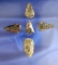 Set of five assorted arrowheads, largest is 1 7/16