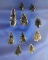 Set of 10 assorted Arrowheads, largest is 1 5/16