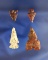 Set of four assorted Arrowheads, largest is 1 5/16