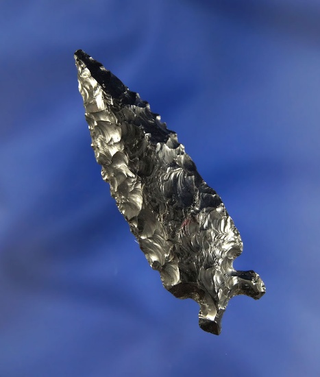 2 5/16" Northern Side Notched made from Obsidian, found in Oregon.