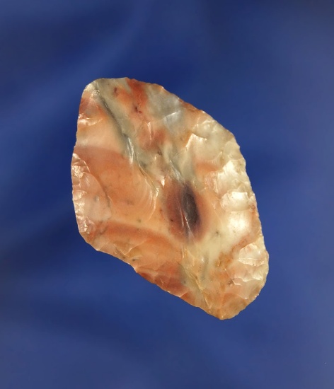 1 3/4" Cascade Shouldered made from beautiful multicolor Flint found near the Columbia River, WA