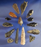 Large assortment of Arrowheads and Drills, largest is 2 1/16