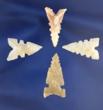 Four very well made assorted Arrowheads found in the Arizona/New Mexico area.