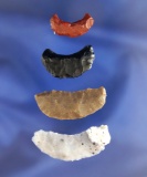 Set of three Paleo Crescents found in Nevada, largest is 1 3/8