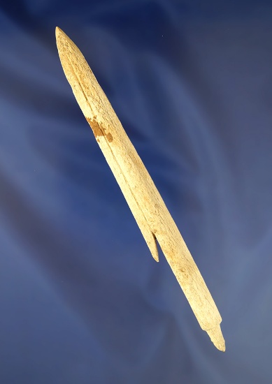 Large 5 7/8" bone HarpoonTip found in Alaska. Ex. Favell Museum.