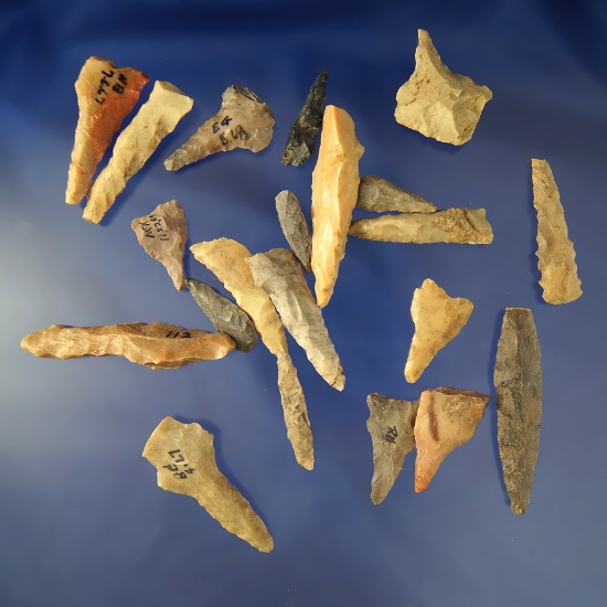 Group of 22 assorted Drills found in Greenup Co., Kentucky from the Judge Claxton Collection.