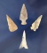 Four nice Southwestern U. S. Arrowheads, largest is 1 5/16