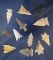 Set of 12 assorted southwestern U. S. Arrowheads, largest is 1 1/2