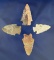 Set of four attractive Ohio Arrowheads, largest is 1 7/8