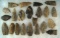 Set of 22 assorted Arrowheads, largest is 2 3/8