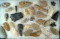 Large group of assorted Ohio Arrowheads in varying conditions, largest is 2 9/16