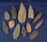 Group of assorted Midwestern Flint Artifacts, largest is 3 1/2