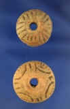 Pair of Pre-Columbian clay beads found in Mexico, largest is 1