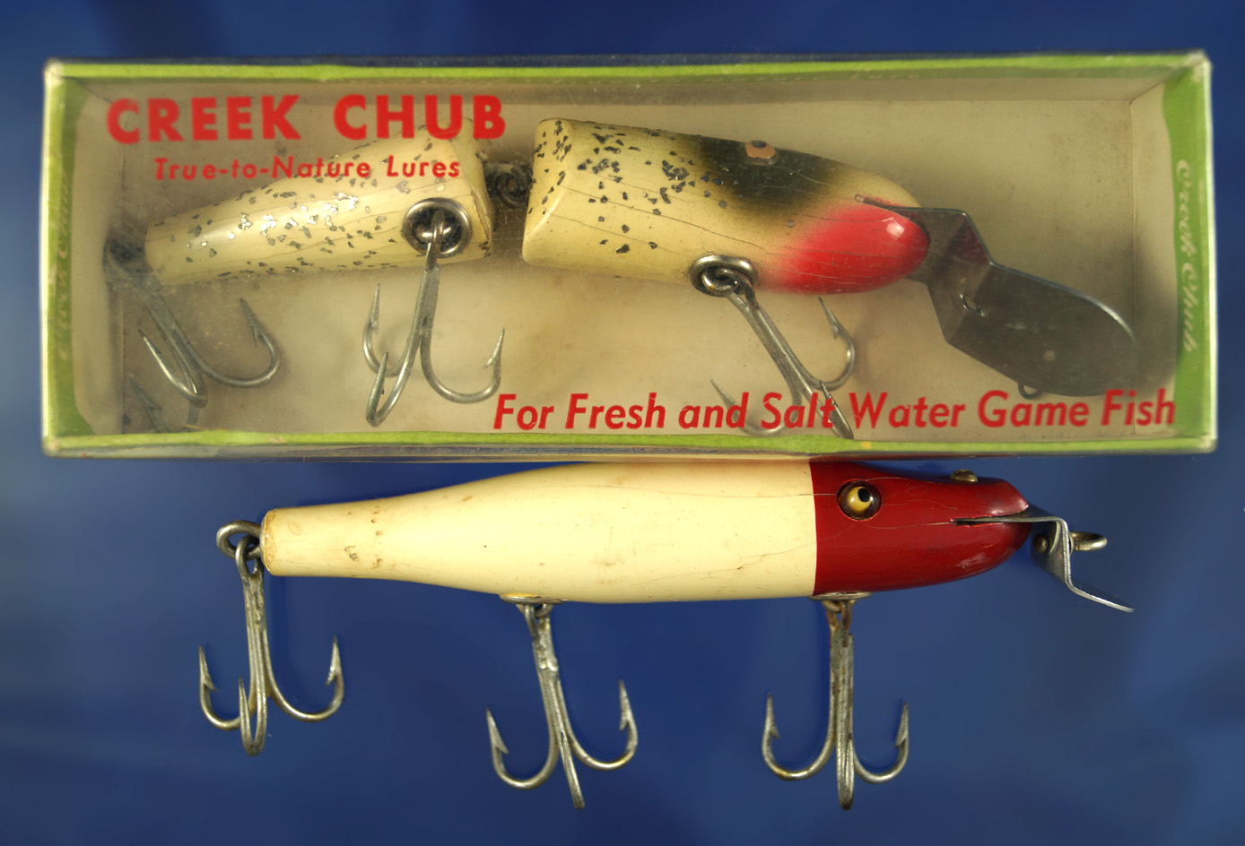 pair of Vintage fishing lures: Creek Chub 