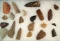Set of 21 assorted ancient Indian knives and arrowheads found near the Columbia River, largest is 3