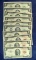 4- 1953 Red Seal United States Note $2.00 and 7- 1976 Federal Reserve $2.00 Part of the 1976 are in
