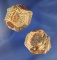 Mineral Specimen:  pair of Garnets found in the desert in southern California. both around 1 1/2