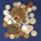 Misc. Canadian Coins 4 Large Cents, 27 Small Cents, 5 Cent Silver, 12 Nickels, 9 Silver Dimes, 3 Bas