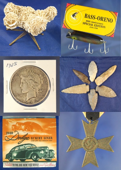 Coins, Stamps, Lures, Advertising, Minerals & More