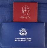 1982 Proof Washington Silver Half Dollar and 1993 Bill of Rights 2 Piece Proof Set includes Silver H