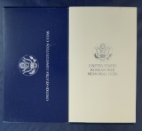 1987 Constitution and 1991 Korean War Memorial Proof Commemorative Silver Dollars in Original Boxes