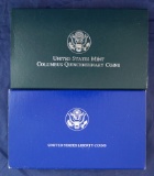 1986 Statue of Liberty and 1992 Columbus Quincentenary 2 Piece Commemorative Proof Sets Each Set Con