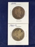 1899 and 1900-S Barber Half Dollars G