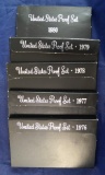 1976, 1977, 1978, 1979 and 1980 Proof Sets in Original Boxes