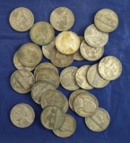 28 Assorted Jefferson Silver War Nickels G-VF