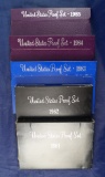 1981, 1982, 1983, 1984 and 1985 Proof Sets in Original Boxes