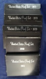 1977, 1978, 1979, 1980 and 1981 Proof Sets in Original Boxes