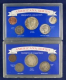 2 Americana Coin sets Yesteryear Collection 1902 Indian Cent, 1911 Liberty V Nickel, 1914 Barber Dim