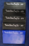 1972, 1973, 1974, 1975 and 1976 Proof Sets in Original Boxes