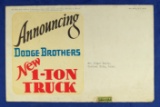 Vintage Automobile Advertising: Dodge Brothers truck brochure, including the new 1-ton truck