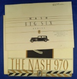 Vintage Automobile Advertising: Set of 3 fold-out catalogs:  Nash Big Six Series, The Nash 990, and