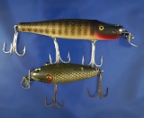 Pair of vintage fishing lures: Creek Chub - Baby Chub Wiggler, Creek Chub Pike.