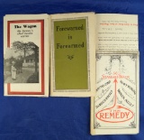 Vintage Advertising: Set of 3 fold-out brochures:  1915 International Harvester Mogul 8-16 Kerosene