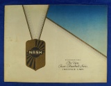 Vintage Advertising: Nash automobile color brochure, Four Hundred Series, Enclosed Cars, Circa 1920'