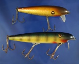 Vintage fishing lures: pair of Paw Paw Palomines.