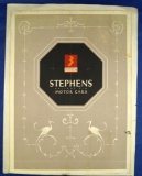 Vintage Automobile Advertising: Set of 2 fold-out brochures:  Stephens Salient Six Motor Cars; and H
