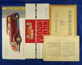 Vintage Automobile Advertising: Set of 4 small automobile publications:  Auburn 6 and 8 fold-out bro