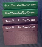 1991, 1992, 1993 and 1994 Proof Sets in Original Boxes with COA’s