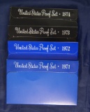 1971, 1972, 1973 and 1974 Proof Sets in Original Boxes