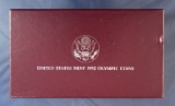 1992 2 Piece Olympic Proof Set In Original Box with COA Includes Copper Nickel Half Dollar and Silve