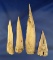 Group of four assorted Bone Awls, largest is 5 9/16