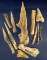 Group of assorted bone Artifacts including a trigger awl, needles and knapping Tools - Nodena Arkans