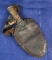 Early leather Shot Flask.