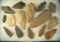 Set of 15 assorted Midwestern flaked Artifacts, largest is 4 3/4