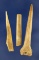 Set of three bird bone Artifacts including a 2 9/16