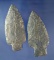 Pair of well flaked and nicely styled Stemmed Knives made from Coshocton Flint found in Ohio.